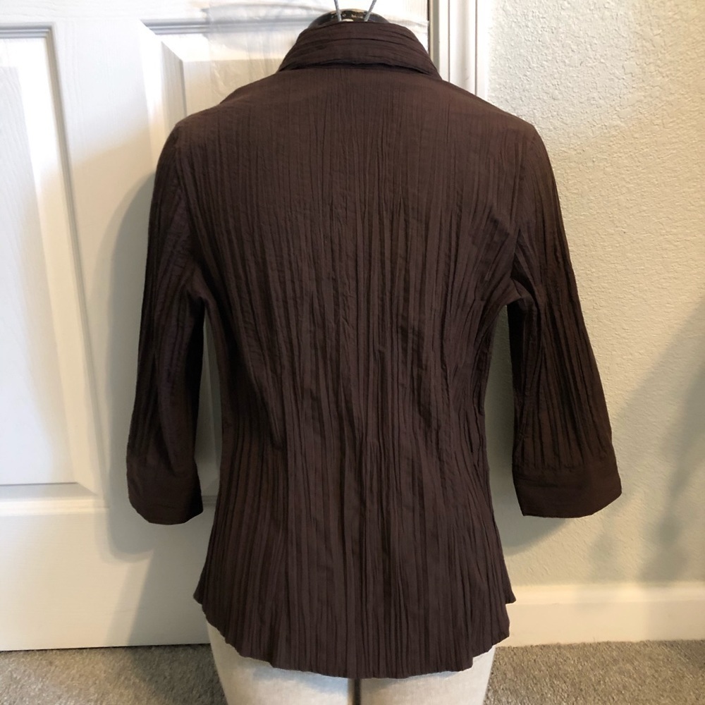 Fred David/ Brown/ Button Down/ Embellished Top/ L - image 8